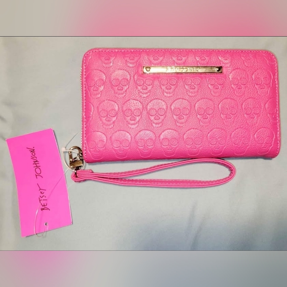 Betsey Johnson Vibrant Pink Skull Wallet